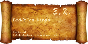 Bodócs Kinga névjegykártya