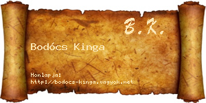 Bodócs Kinga névjegykártya