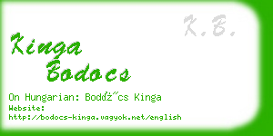 kinga bodocs business card